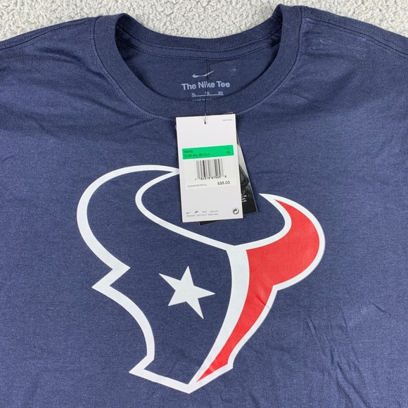 Houston Texans Shirt Mens XL Blue Nike Logo Essential Short Sleeve Tee AFC - Picture 5 of 11